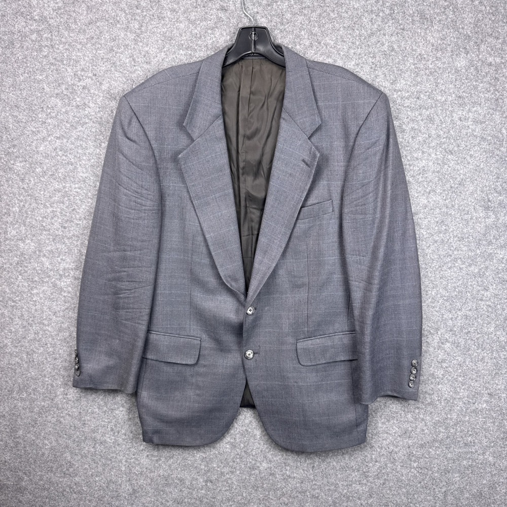 Burberrys Prorsum Mens Grey Glen Plaid Wool Blazer 2 Button Sport Coat Vintage